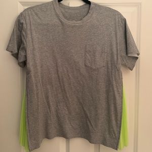 Sacai Tee w/ Zip Neon Pleats